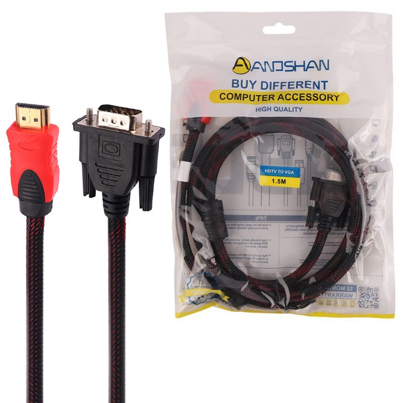 کابل تبدیل HDMI به VGA انوشان طول 1.5 متر
Anoshan HDMI TO VGA 1.5M Cable
