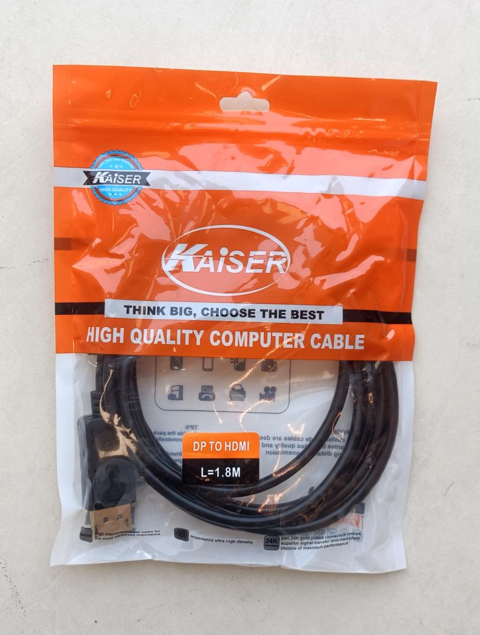 کابل Display به HDMI طول 1.8 متر مارک کایزر