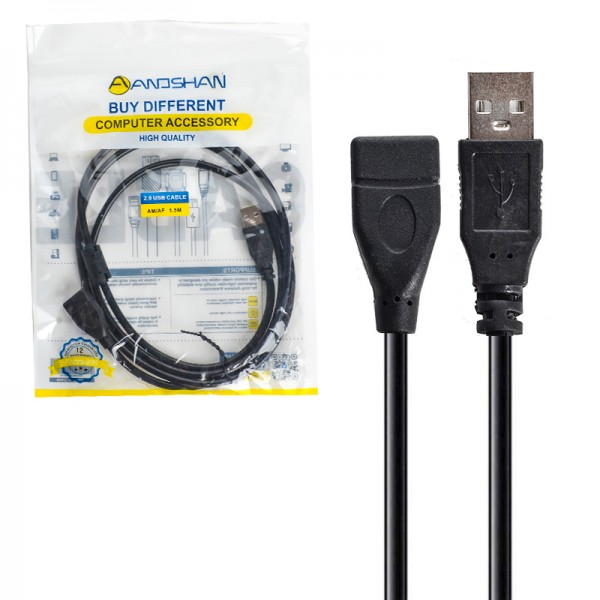 کابل افزایش طول USB 2.0 انوشان (ANOSHAN) طول 1.5 متر