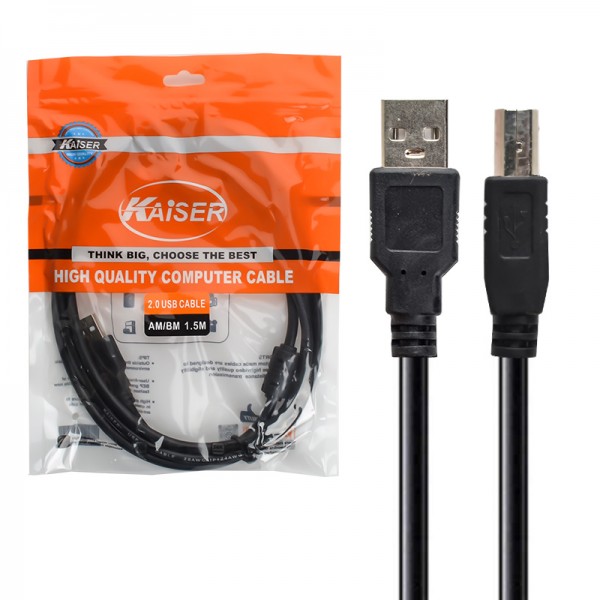 کابل پرینتر USB AM/BM کایزر (KAISER) طول 1.5...