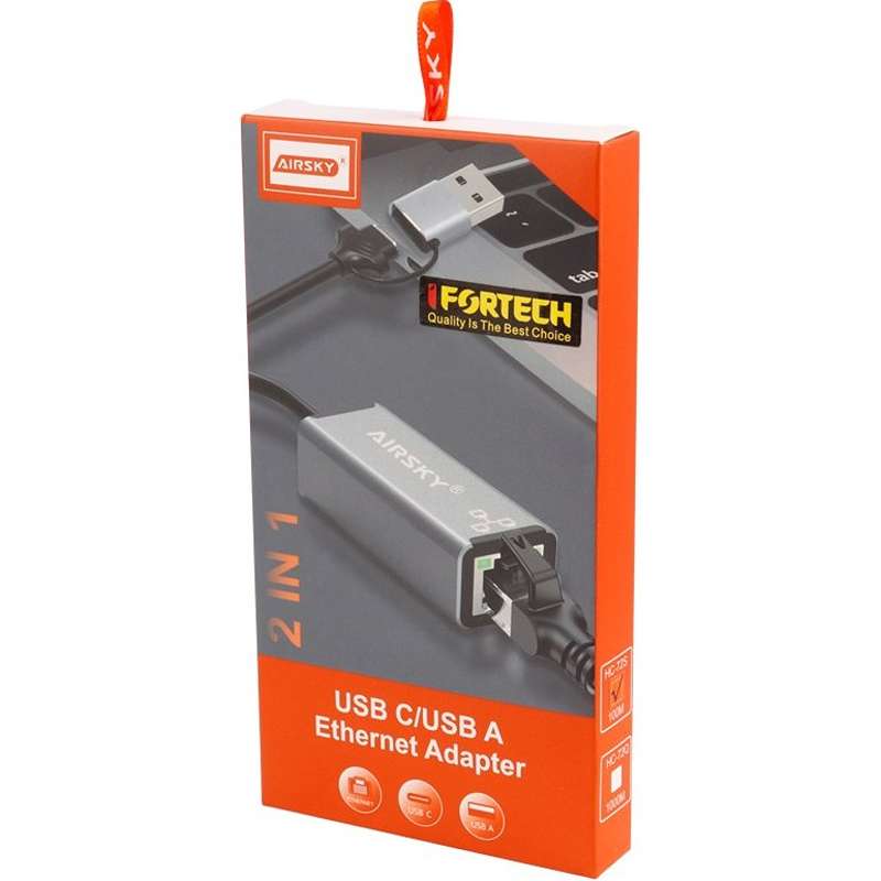 تبدیل Type-C به USB3.0 +LAN آیفورتک مدل Ifortech...