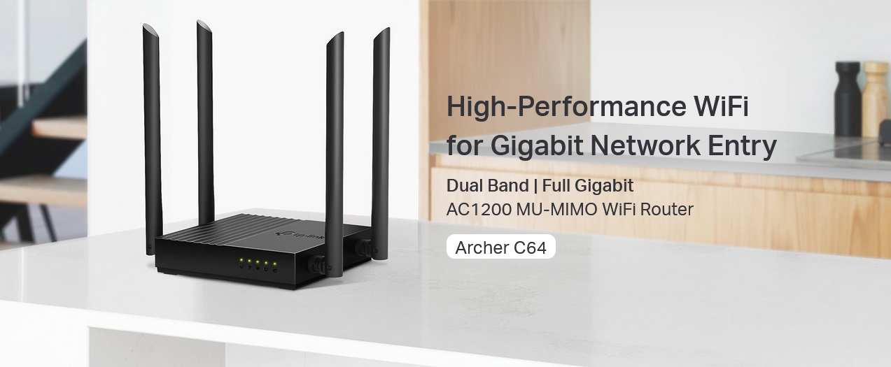 روتر بی سیم و دوباند AC1200 تی پی لینک مدل Archer C64