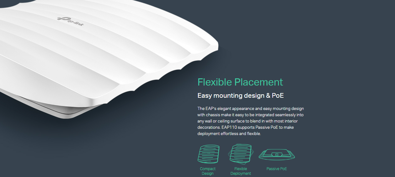 اکسس پوينت سقفی بيسيم 300Mbps تی پی لينک مدل EAP110