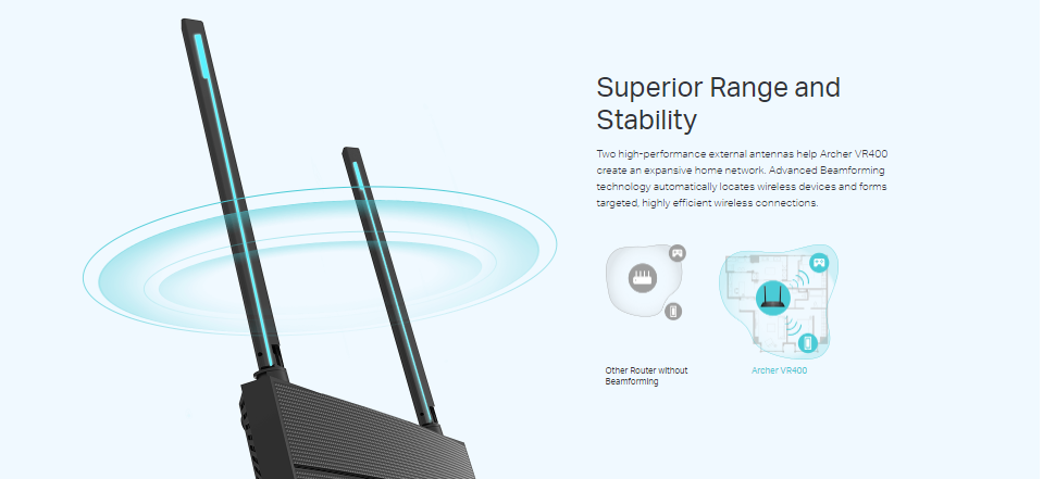 مودم روتر VDSL/ADSL بیسیم AC1200 تیپیلینک مدل Archer VR400 V3