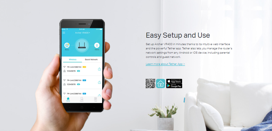 مودم روتر VDSL/ADSL بیسیم AC1200 تیپیلینک مدل Archer VR400 V3