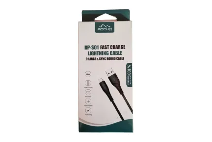 661100bf67794fc357b03745 کابل آیفون RP-S01 روکوپلاس 1/5 متری - تصویر 1